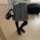 Korean polka dot wool pleated skirt mid-skirt autumn and winter large size small high-waisted versatile slim A-line skirt