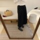 Retro velvet thickened polka dot velvet skirt for women in autumn and winter pear-shaped body with rear slit A-line mid-length umbrella skirt