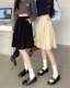 Large -size retro core velvet pleated skirt women's middle long spring and autumn cover A -line skirt design sensor velvet skirt