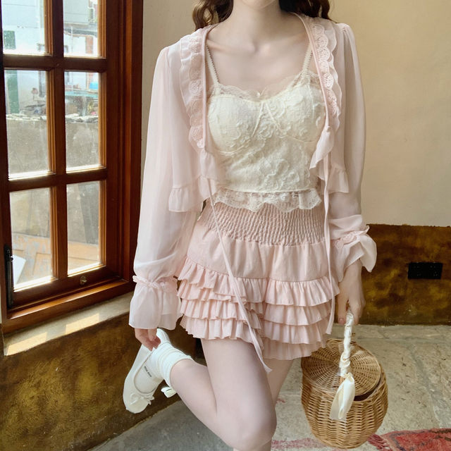 Gentle heavy worker lace lace vest with chest pad tube top fish bone top short suspension female