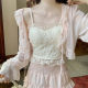 Gentle heavy worker lace lace vest with chest pad tube top fish bone top short suspension female