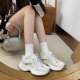 Qianzuhui 2025 new large-size shoes 41-43 spring fashion color-blocking casual shoes versatile sports shoes dad shoes