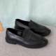 Foreign trade large size export women's loafers low heel small single shoes European and American fashion lazy Maillard color