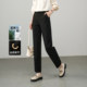 Yalida black straight-leg pants for women casual pants 2025 summer new women's pants lysel cotton trousers trousers
