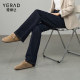 Yalida extended straight jeans women's denim pants 2025 spring and summer new style not easy to fade wide-leg pants