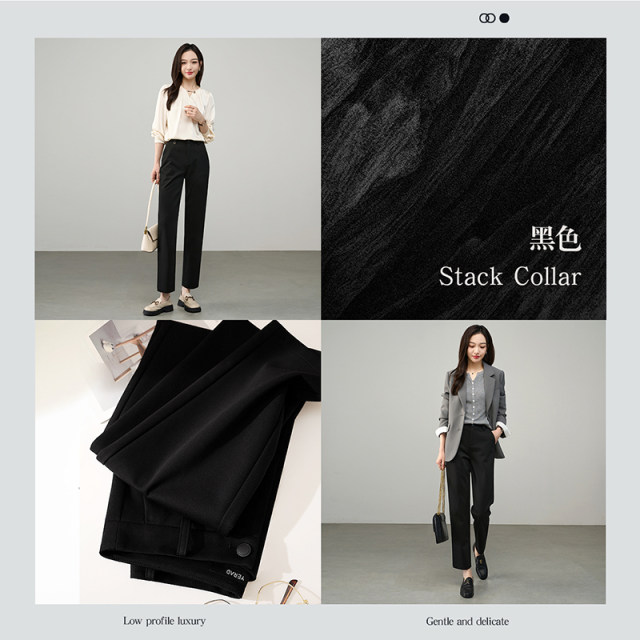 Yalida Laisel cotton straight-leg pants for women spring and summer casual pants 2025 new women's pants small cigarette pants
