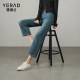Yalida straight jeans for women 2025 new small loose large size women's pants spring and summer black cigarette pants