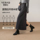 Yalida's advanced sense of commuting temperament imitation hairy skirt female 2024 autumn and winter new A -line high waist long skirt