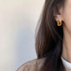 
Caramel Chestnut ~ Maillard Retro Earrings Atmosphere Light Luxury Hong Kong Style Earrings Women's Autumn and Winter Versatile Temperament Earrings