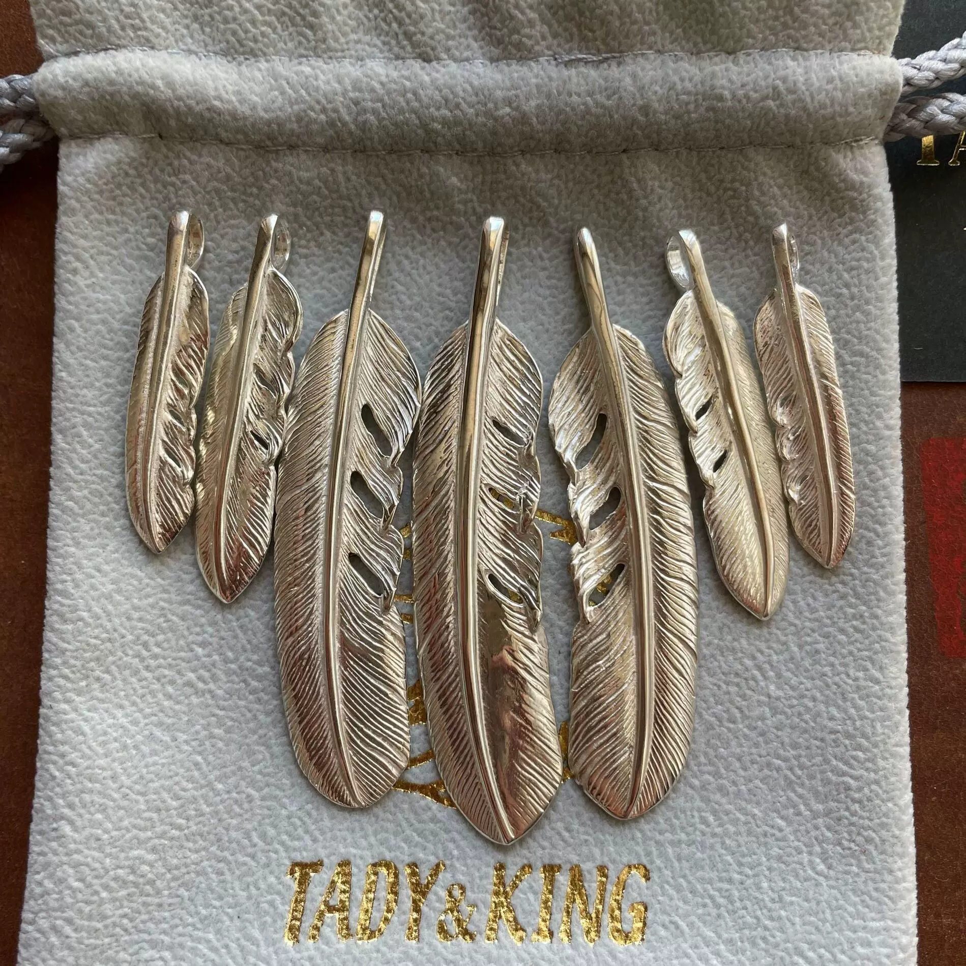 TADY KING素毛银羽毛TK吊坠高桥吾郎GOROS弟子tadyking手工银饰-Taobao