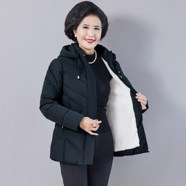 Western-style cotton-padded jackets for outer wear, Western-style Internet celebrity 2023 new mother's clothing, middle-aged and elderly women's clothing, plus velvet and thickened cotton clothes