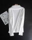 White female half -tall and small -led knitted long -sleeved T -shirts women with soft elasticity thick spring and autumn bottom shirt large size
