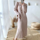 New autumn and winter doll collar large size over-knee thermal inner paired with knitted long skirt thickened long loose sweater dress