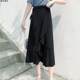 2025 spring and summer new plaid skirt for women a-line one-piece lace-up wrap skirt irregular fish tail midi skirt