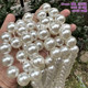Beaded high-quality beige pearl color straight hole imitation pearl bag material loose bead photo accessories manufacturer direct sales