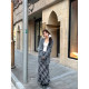 Adan gray plaid skirt autumn and winter Korean style high waist slim and versatile temperament commuting A-line fishtail skirt for women
