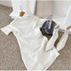 High neck short-sleeved dress with slim fit and slim temperament simple and versatile solid color short skirt wool base skirt spring and autumn
