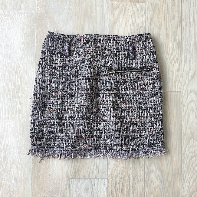 Women's clothing, zipper, multi-pocket fashion, versatile short skirt, fur edge, hip-covered skirt, women's spring and autumn skirt trendy
