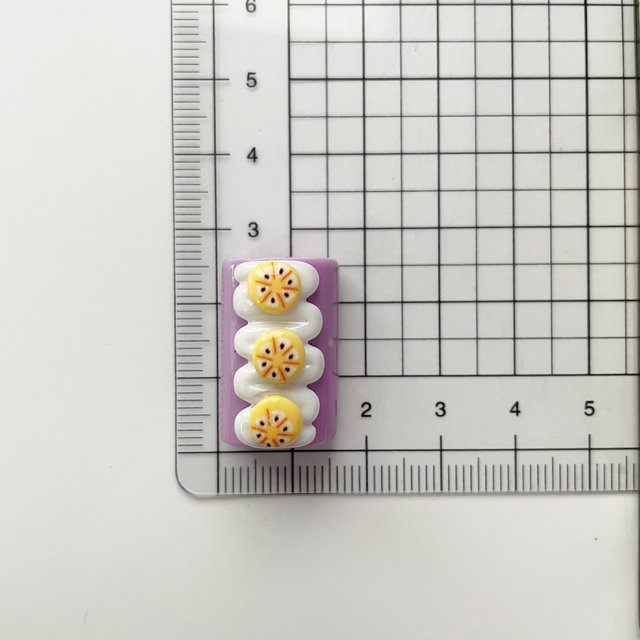 Stereo cake fruit Swiss rolling scarf Children's DIY accessories cartoon resin handmade ornament decoration
