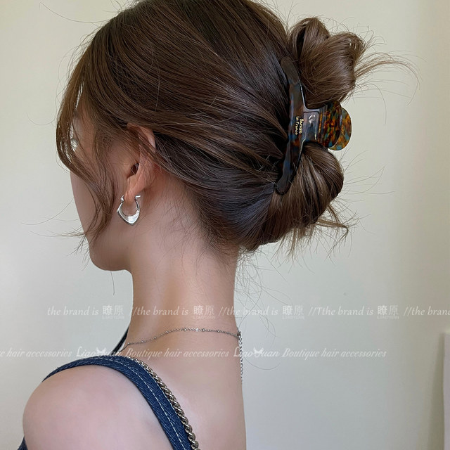 Elegant temperament hair clip for women's back head ins shark clip 2025 new clip headdress high-end acetic acid grab clip