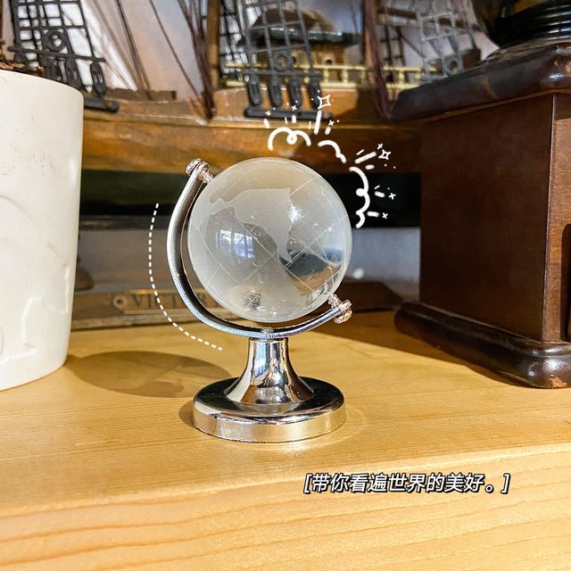 Creative crystal glazed globe ornaments for girls, small gifts for students and couples, mini cute desktop glass balls