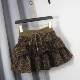 Pumping rope with hot girl ruffled puffy skirt women autumn and winter anti -suede high -waist skirt leopard cake skirt
