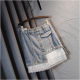 High -waisted denim skirt Female summer and autumn money sweet lace stitching pearl button pocket pocket A -line hip hip skirt