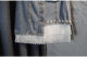 High -waisted denim skirt Female summer and autumn money sweet lace stitching pearl button pocket pocket A -line hip hip skirt