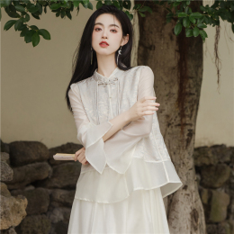 New Chinese style national wind skirt light national wind cheongsam vest female summer tea wear with a unique dress looks great