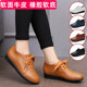 2025 new spring and autumn single shoes for women flat leather shoes, small white shoes, flat heel casual soft sole versatile large size women's shoes