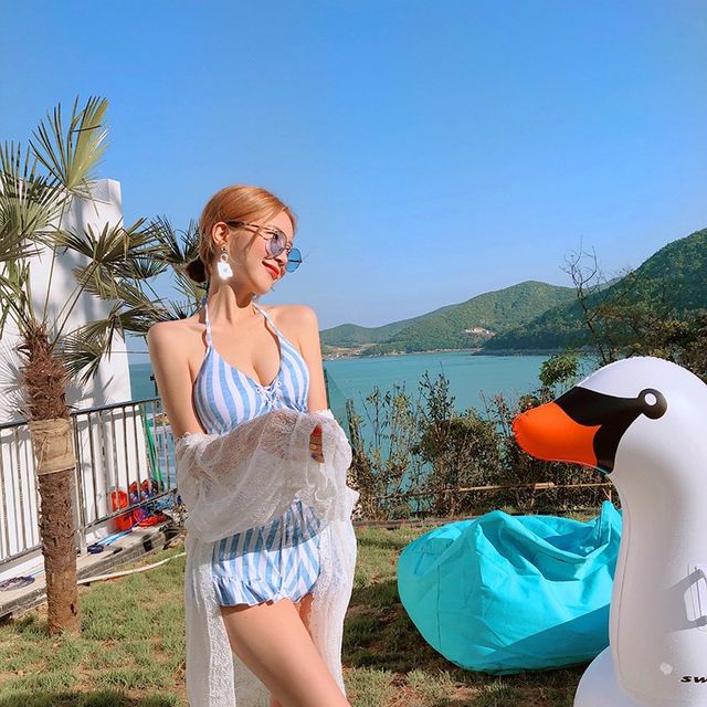 Swimsuit for women Japanese style split ins girl skirt bikini three piece set slim fit belly covering hot spring resort swimwear