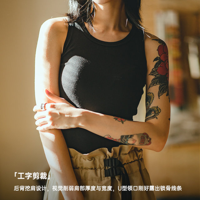 Madden summer white thin breathable I-shaped vest fitness bottoming commuting inner straps outer wear sleeveless top for women