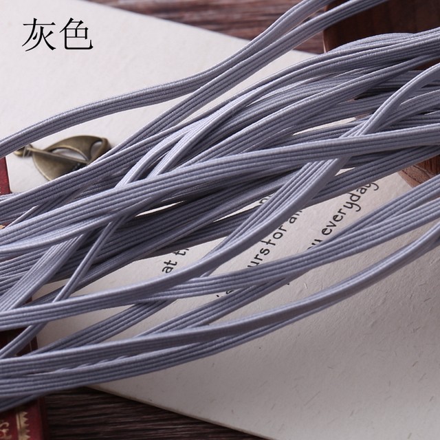 DIY handmade hair accessories headgear head rope accessories materials imported 10 colors high elastic 3MM flat rope hair rope