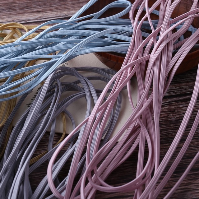 DIY handmade hair accessories headgear head rope accessories materials imported 10 colors high elastic 3MM flat rope hair rope