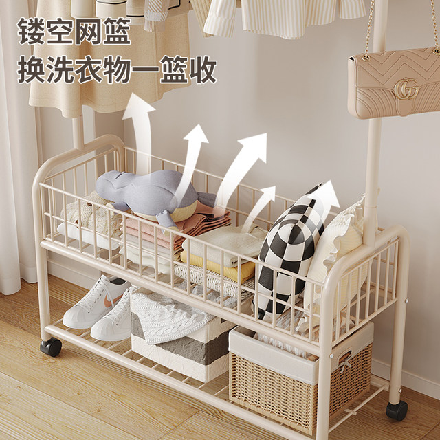 Clothes rack floor-standing bedroom dormitory coat rack small simple household clothes storage storage clothes drying rack mobile