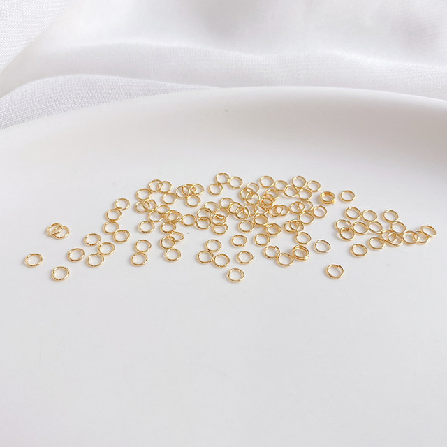 14K gold-filled color-preserving titanium steel extremely small open ring single circle handmade diy bracelet necklace ending connection ring material