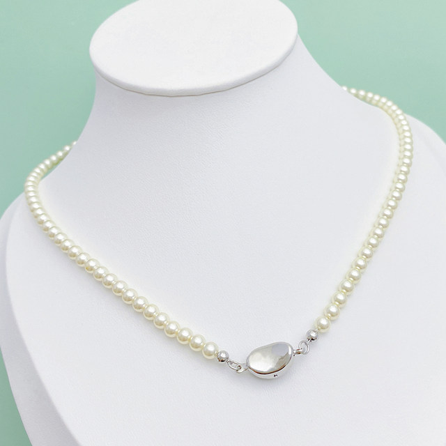 18K bag of gold color-preserving Yuanbao buckle pearl necklace material bag handmade DIY bracelet beaded special gold wire rope
