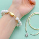 18K bag of gold color-preserving Yuanbao buckle pearl necklace material bag handmade DIY bracelet beaded special gold wire rope
