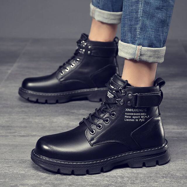 Keilinia Men's Black Italian High-Top Leather Boots - Waterproof, Non-Slip, Round Toe Ankle Boots - View #10