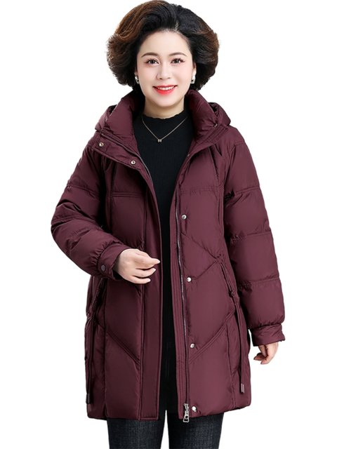 Middle-aged and elderly mothers' down jacket winter jacket 2025 new style middle-aged women's autumn and winter large size tops mid-length