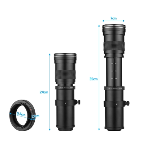 420-1600mm F8.3 domestic manual lens telephoto zoom telephoto SLR moon exploration bird photography landscape