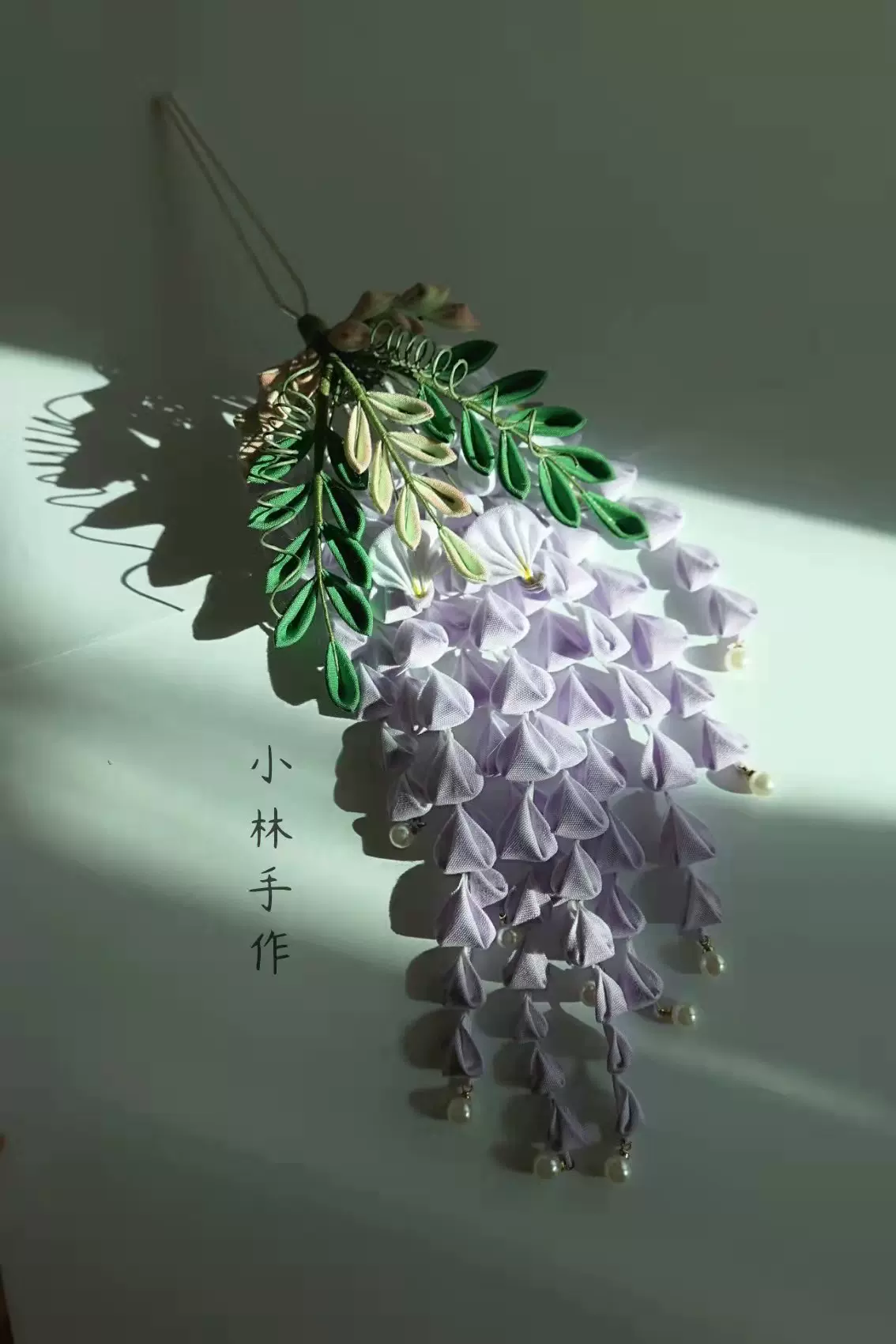 小林手作 发饰 日本和风古风紫藤花紫色流苏细工花簪头饰