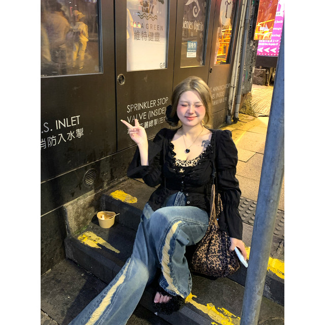 Annie is not hot, sexy, sweet and spicy leopard stitching fake two pieces of suspended female 2024 new micro -fat big size vest
