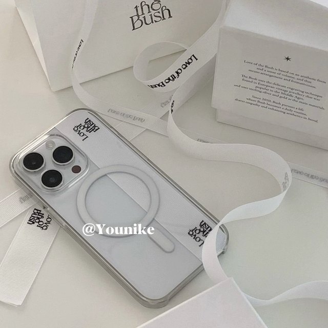 Park Caiying ros same style simple transparent magnetic wireless charging suitable for iPhone16pro/15promax protective case Apple 17air mobile phone case 17promax protective case 13/14 case