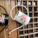 The master's hand-painted rose iron kettle~ pastoral style iron long mouth shower gardening watering kettle sprinkler kettle
