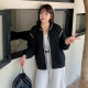 Black baseball uniform jacket 2024 autumn new large size fat girl sports flight employee jacket casual trend