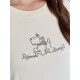 Front shoulder slim round neck puppy embroidered short-sleeved T-shirt for women in summer fat mm large size women's slim top sweet