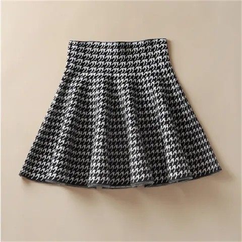 Winter skirt Children's winter bottom skirt Short high -waisted A -line puff skirt Various autumn and winter knitted umbrella skirt
