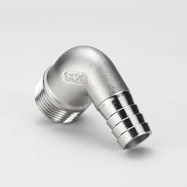 304 stainless steel external wire elbow pagoda 90 degree external thread Green head soft water pipe leather joint bamboo straight plug 4 points