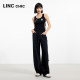 LINC Jin Yujie 2025 new gray waist pants styling high waist wide-leg pants casual pants for women